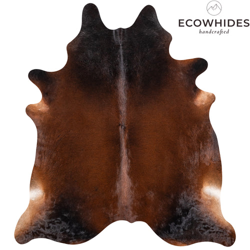 Brazilian Mahogany Cowhide Rug Size 7'3" L x 6'6" W 4622