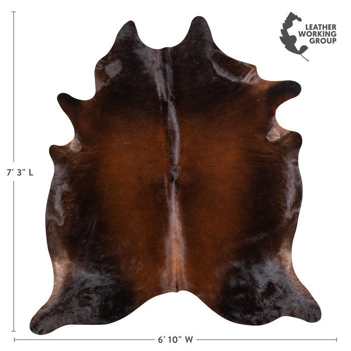 Brazilian Mahogany Cowhide Rug Size 7'3" L x 6'10" W 4623
