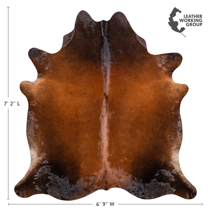 Brazilian Mahogany Cowhide Rug Size 7'2" L x 6'9" W 4627