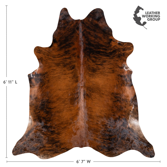Brazilian Brindle Cowhide Rug Size 6'11" L x 6'7" W 4641