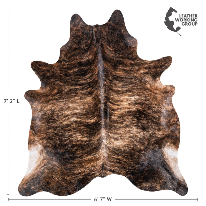 Brazilian Brindle Cowhide Rug Size 7'2" L x 6'7" W 4652