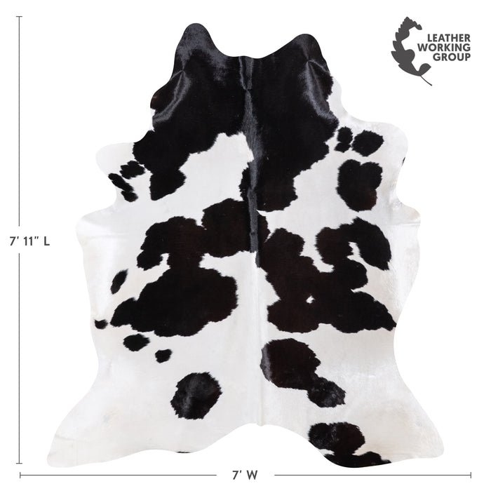 Brazilian Black and White Cowhide Rug Size 7'11" L x 7'0" W 4668