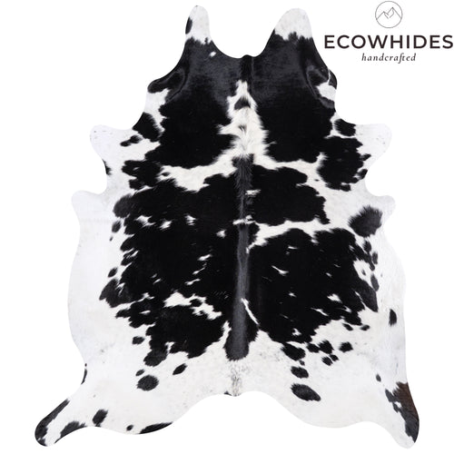 Brazilian Black and White Cowhide Rug Size 7'9" L x 6'8" W 4669