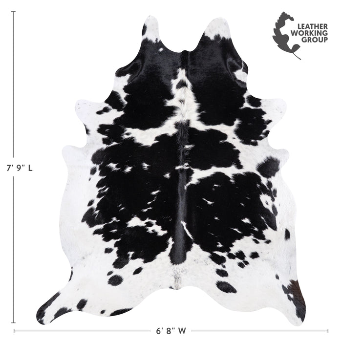 Brazilian Black and White Cowhide Rug Size 7'9" L x 6'8" W 4669