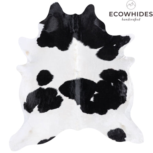 Brazilian Black and White Cowhide Rug Size 7'9" L x 7'1" W 4670