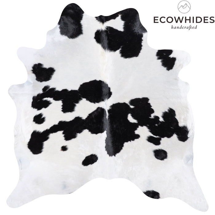 Brazilian Black and White Cowhide Rug Size 7'6" L x 7'1" W 4671