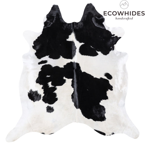 Brazilian Black and White Cowhide Rug Size 7'9" L x 7'7" W 4672