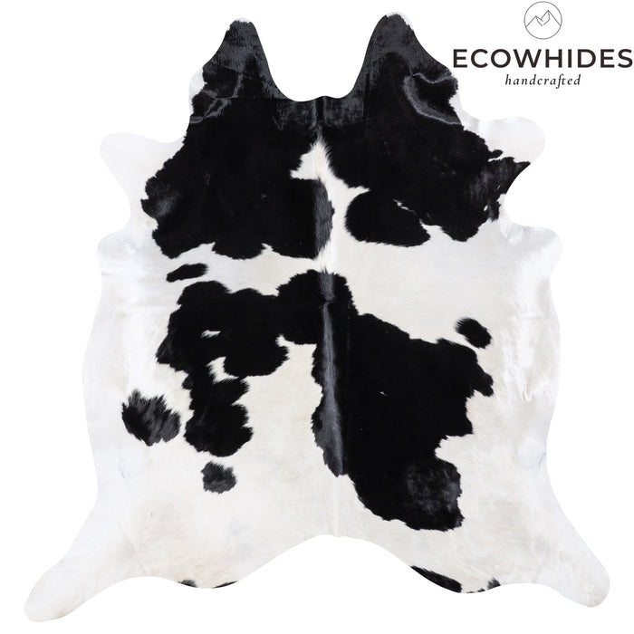 Brazilian Black and White Cowhide Rug Size 7'9" L x 7'7" W 4672