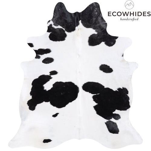 Brazilian Black and White Cowhide Rug Size 7'8" L x 7'1" W 4673