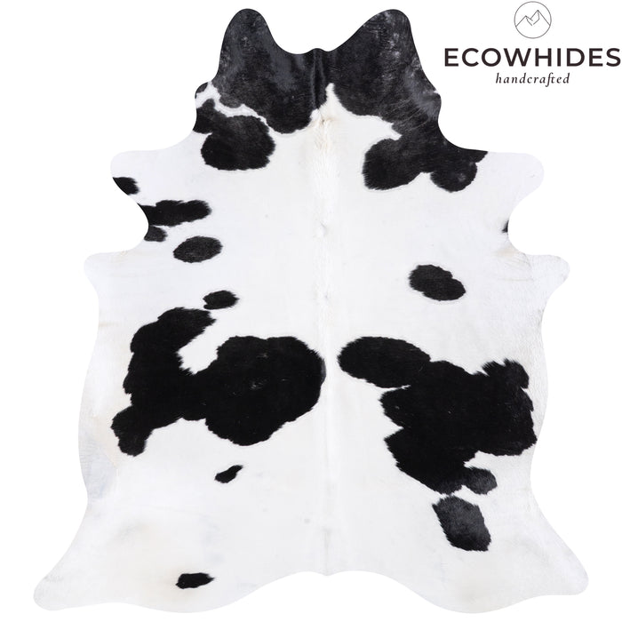 Brazilian Black and White Cowhide Rug Size 7'8" L x 7'1" W 4673