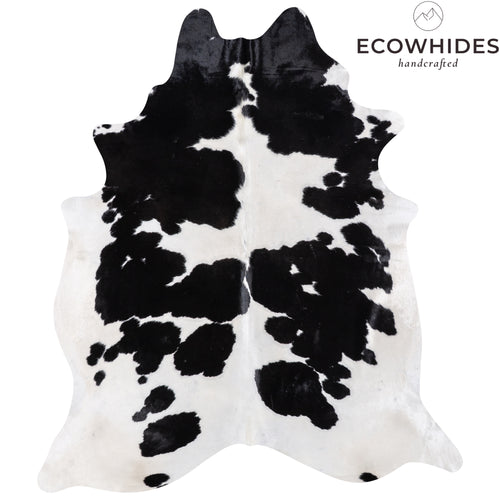Brazilian Black and White Cowhide Rug Size 8'4" L x 7'5" W 4676