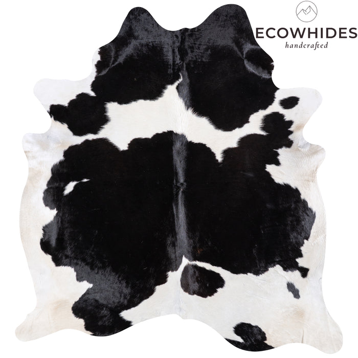 Brazilian Black and White Cowhide Rug Size 7'6" L x 7'0" W 4677