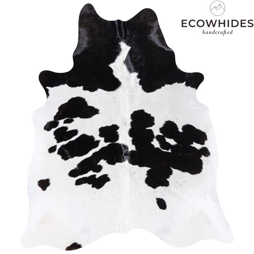 Brazilian Black and White Cowhide Rug Size 7'4" L x 6'4" W 4679