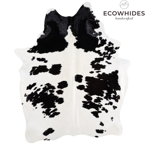 Brazilian Black and White Cowhide Rug Size 7'4" L x 5'3" W 4681
