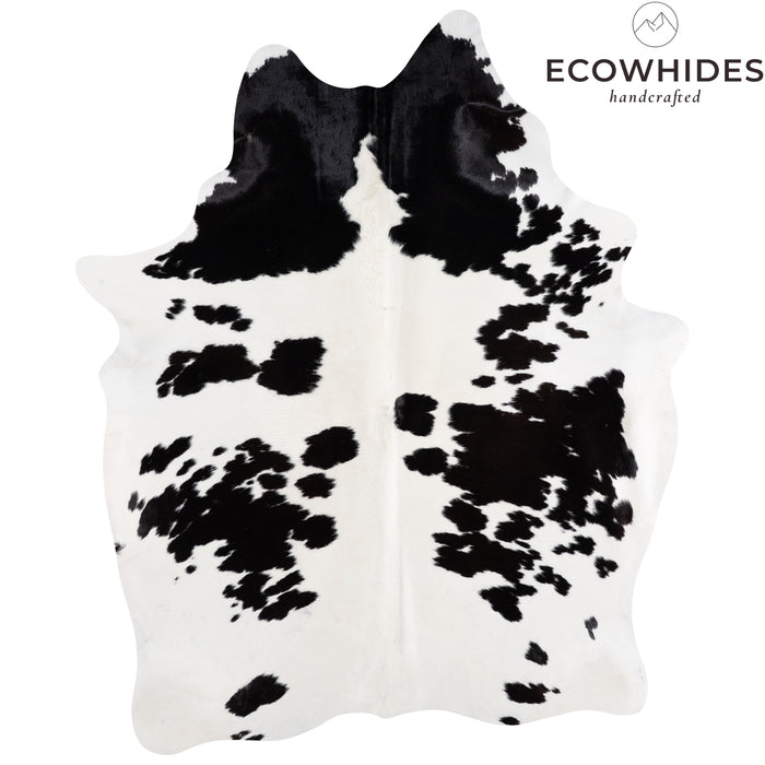 Brazilian Black and White Cowhide Rug Size 7'4" L x 5'3" W 4681