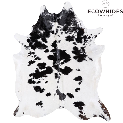 Brazilian Black and White Cowhide Rug Size 7'9" L x 6'3" W 4684