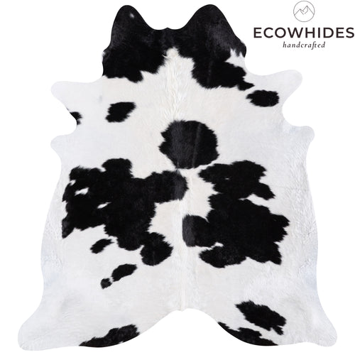 Brazilian Black and White Cowhide Rug Size 7'3" L x 6'8" W 4685
