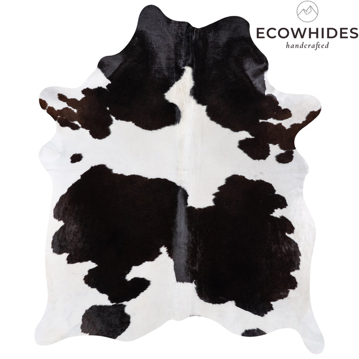 Brazilian Black and White Cowhide Rug Size 7'3" L x 6'1" W 4686