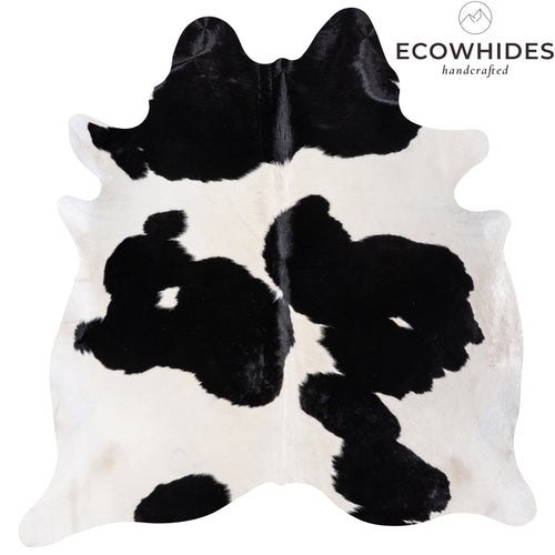 Brazilian Black and White Cowhide Rug Size 7'1" L x 6'11" W 4688