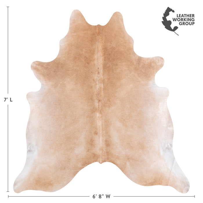 Brazilian Beige Cowhide Rug Size 7'0" L x 6'8" W 4690