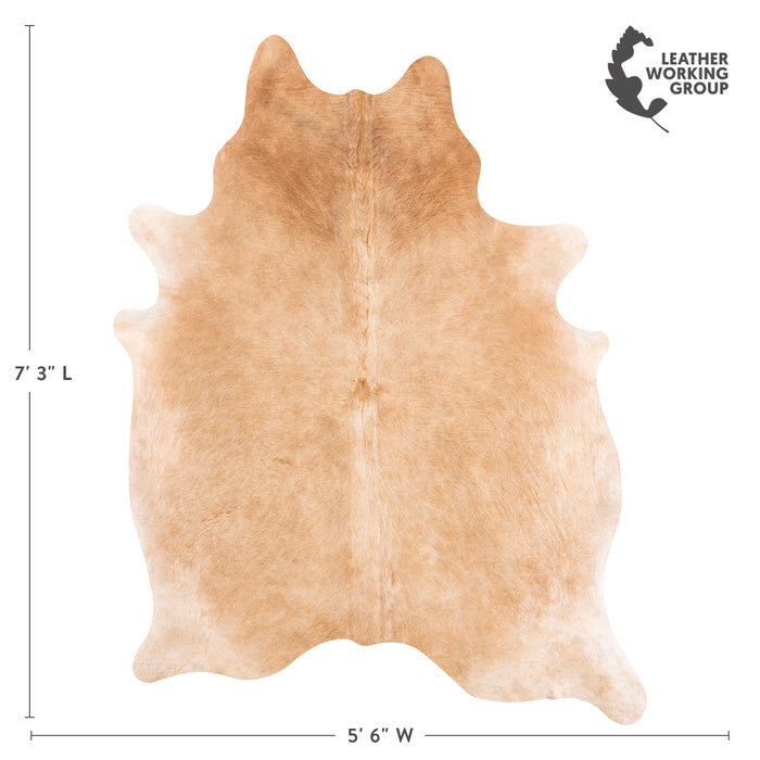 Brazilian Beige Cowhide Rug Size 7'3" L x 5'6" W 4691