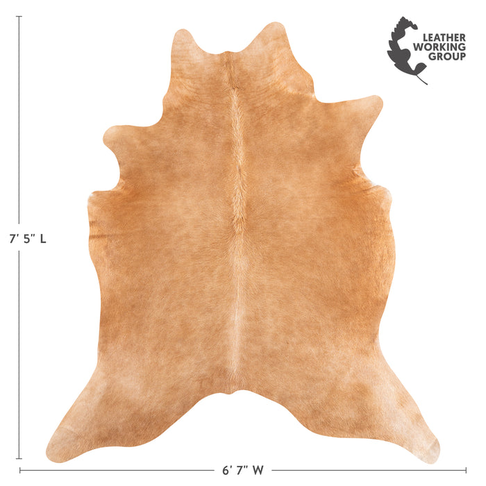 Brazilian Beige Cowhide Rug Size 7'5" L x 6'7" W 4697
