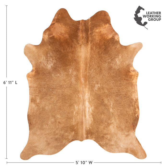 Brazilian Beige Cowhide Rug Size 6'11" L x 5'10" W 4698