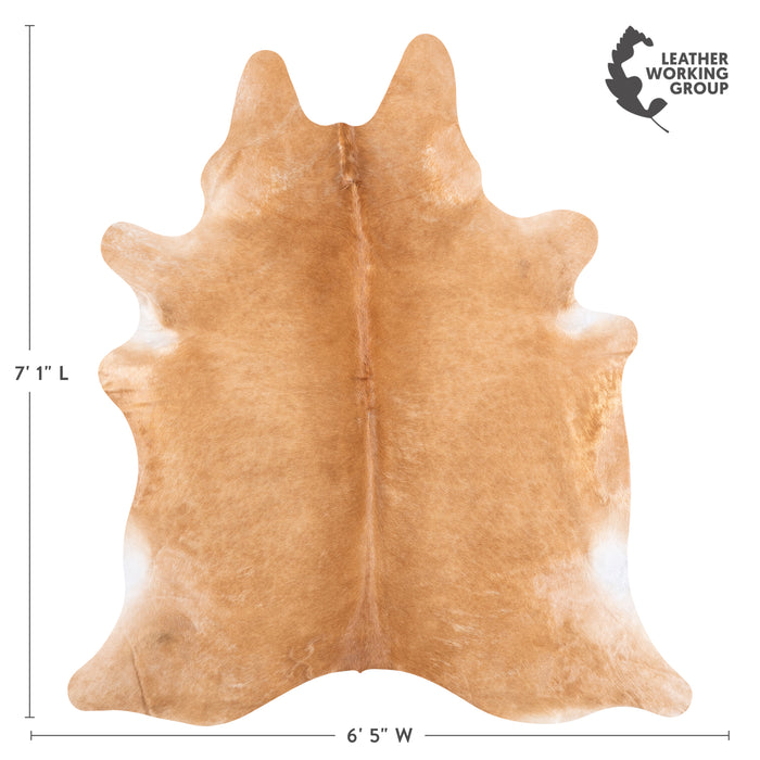 Brazilian Beige Cowhide Rug Size 7'1" L x 6'5" W 4700