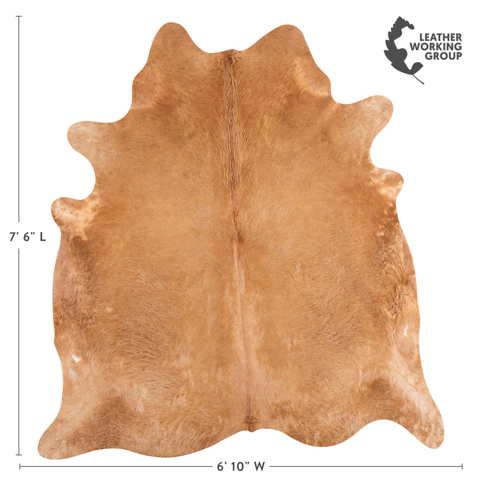 Brazilian Beige Cowhide Rug Size 7'6" L x 6'10" W 4713