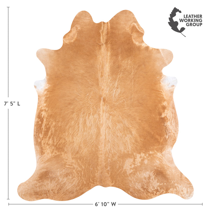 Brazilian Beige Cowhide Rug Size 7'5" L x 6'10" W 4714