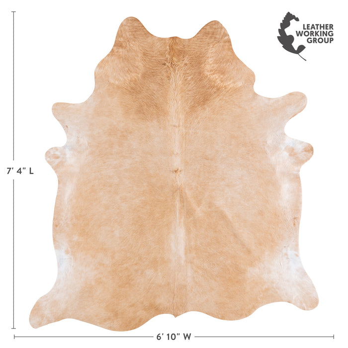 Brazilian Beige Cowhide Rug Size 7'4" L x 6'10" W 4719