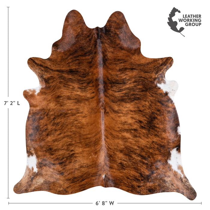 Brazilian Brindle Cowhide Rug Size 7'2" L x 6'8" W 4727