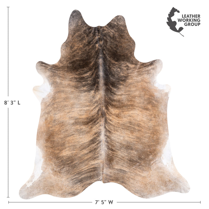Brazilian Light Brindle Cowhide Rug Size 8'3" L x 7'5" W 4742