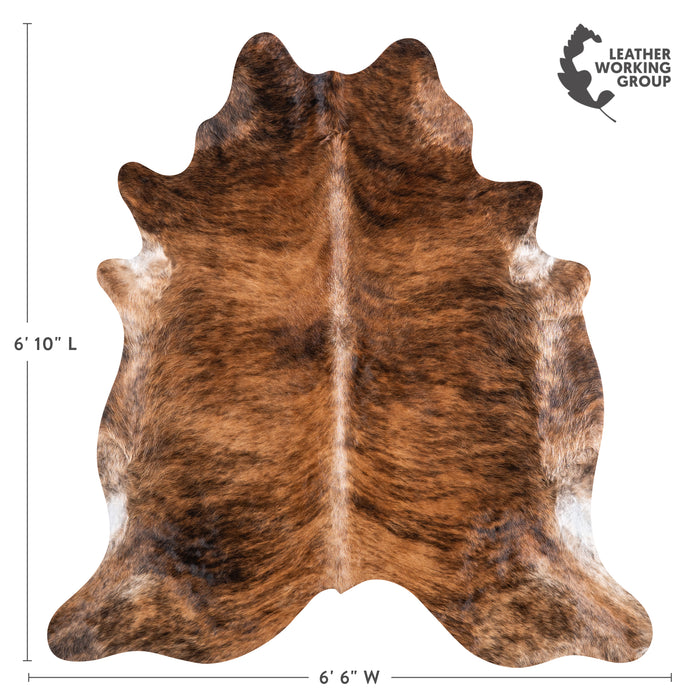 Brazilian Brindle Cowhide Rug Size 6'10" L x 6'6" W 4746