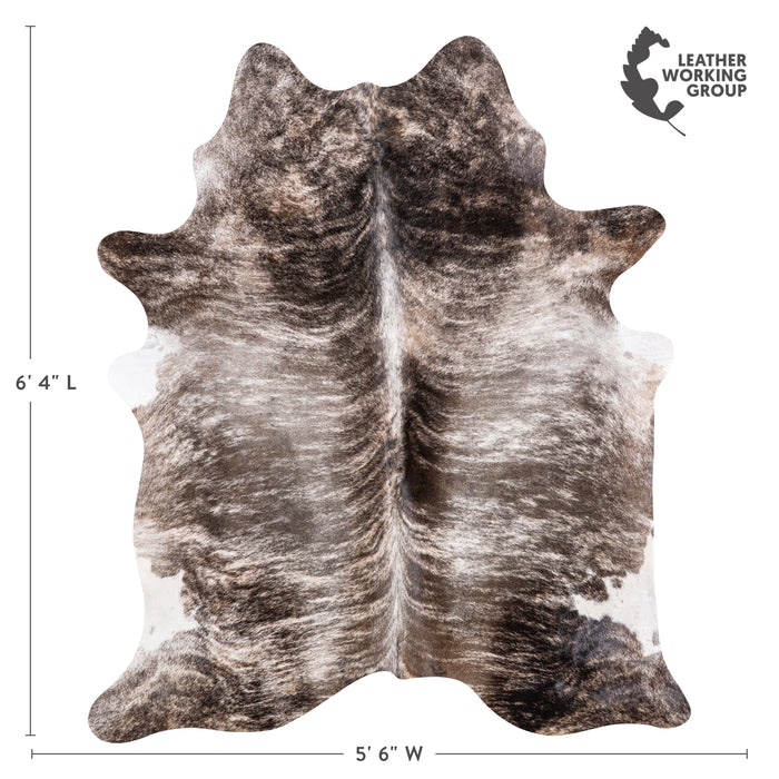 Brazilian Light Brindle Cowhide Rug Size 6'4" L x 5'6" W 4747