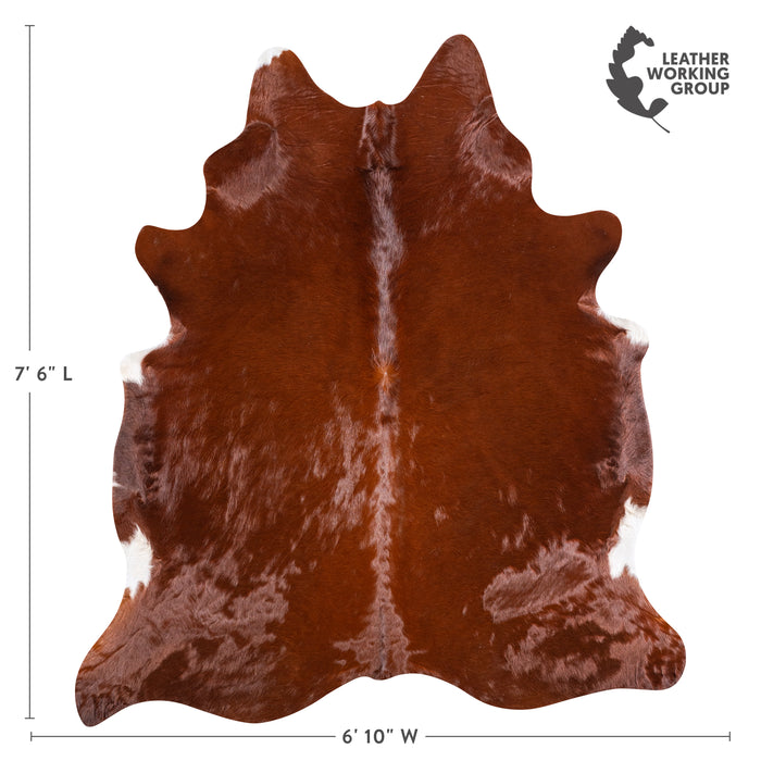 Brazilian Brown Cowhide Rug Size 7'6" L x 6'10" W 4756