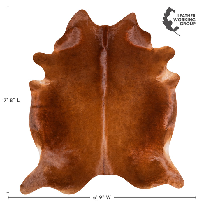 Brazilian Brown Cowhide Rug Size 7'8" L x 6'9" W 4757