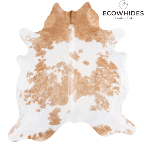 Brazilian Palomino and White Cowhide Rug Size 6'10" L x 6'5" W 4848