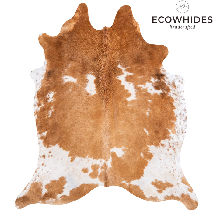 Brazilian Palomino and White Cowhide Rug Size 6'5" L x 5'9" W 4850