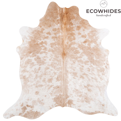 Brazilian Palomino and White Cowhide Rug Size 6'8" L x 6'6" W 4852