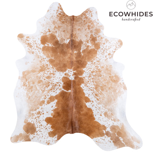 Brazilian Palomino and White Cowhide Rug Size 6'9" L x 5'11" W 4854