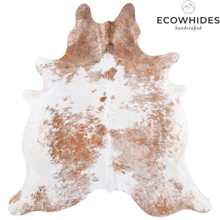 Brazilian Palomino and White Cowhide Rug Size 6'9" L x 6'5" W 4855