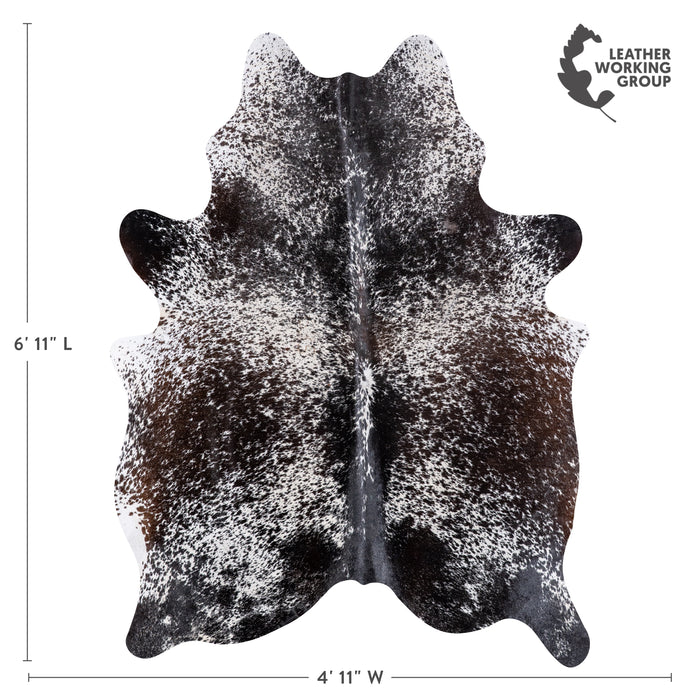 Brazilian Black Salt and Pepper Cowhide Rug Size 6'11" L x 4'11" W 4864