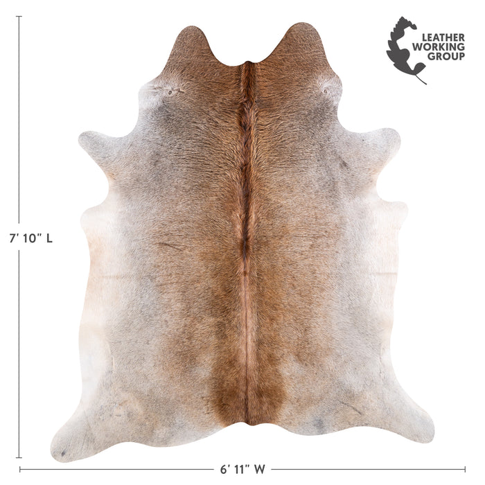 Brazilian Grey Palomino Cowhide Rug Size 7'10" L x 6'11" W 4927
