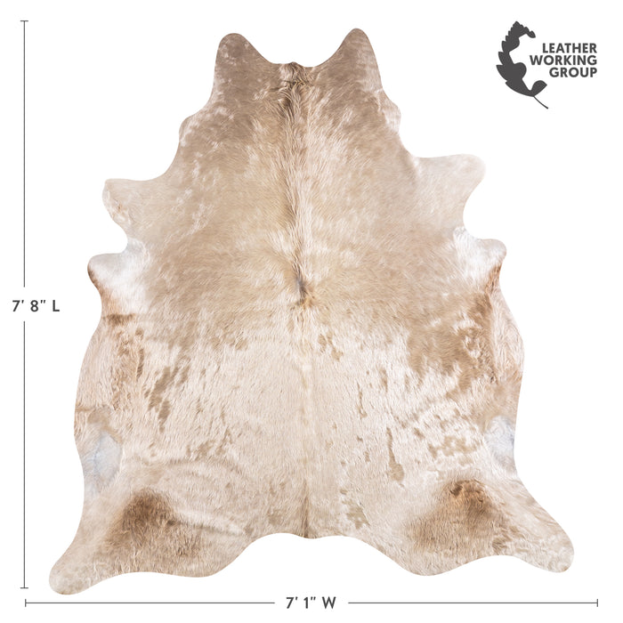 Brazilian Champagne Cowhide Rug Size 7'8" L x 7'1" W 4936