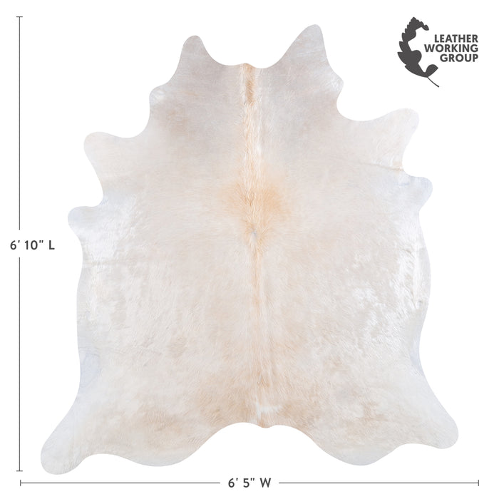 Brazilian Champagne Cowhide Rug Size 6'10" L x 6'5" W 4944