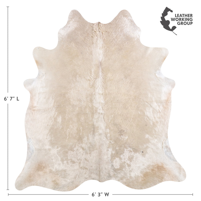 Brazilian Champagne Cowhide Rug Size 6'7" L x 6'3" W 4945