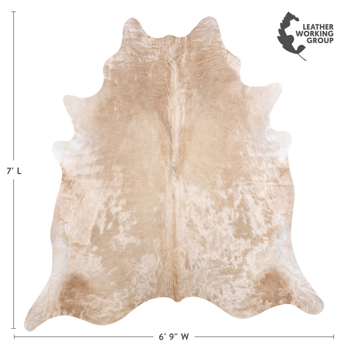 Brazilian Champagne Cowhide Rug Size 7'0" L x 6'9" W 4946