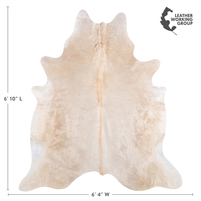 Brazilian Champagne Cowhide Rug Size 6'10" L x 6'4" W 4949