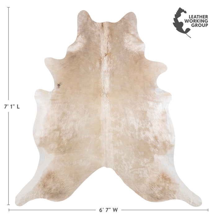 Brazilian Champagne Cowhide Rug Size 7'1" L x 6'7" W 4954